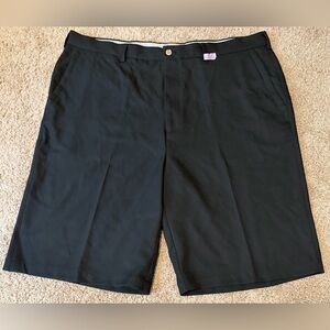 Peter Millar Black Flat Front Performance Golf Shorts